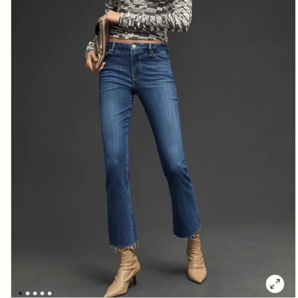 NWT FRAME Le Crop Mini Boot Jeans Dark Wash Blue Lupine